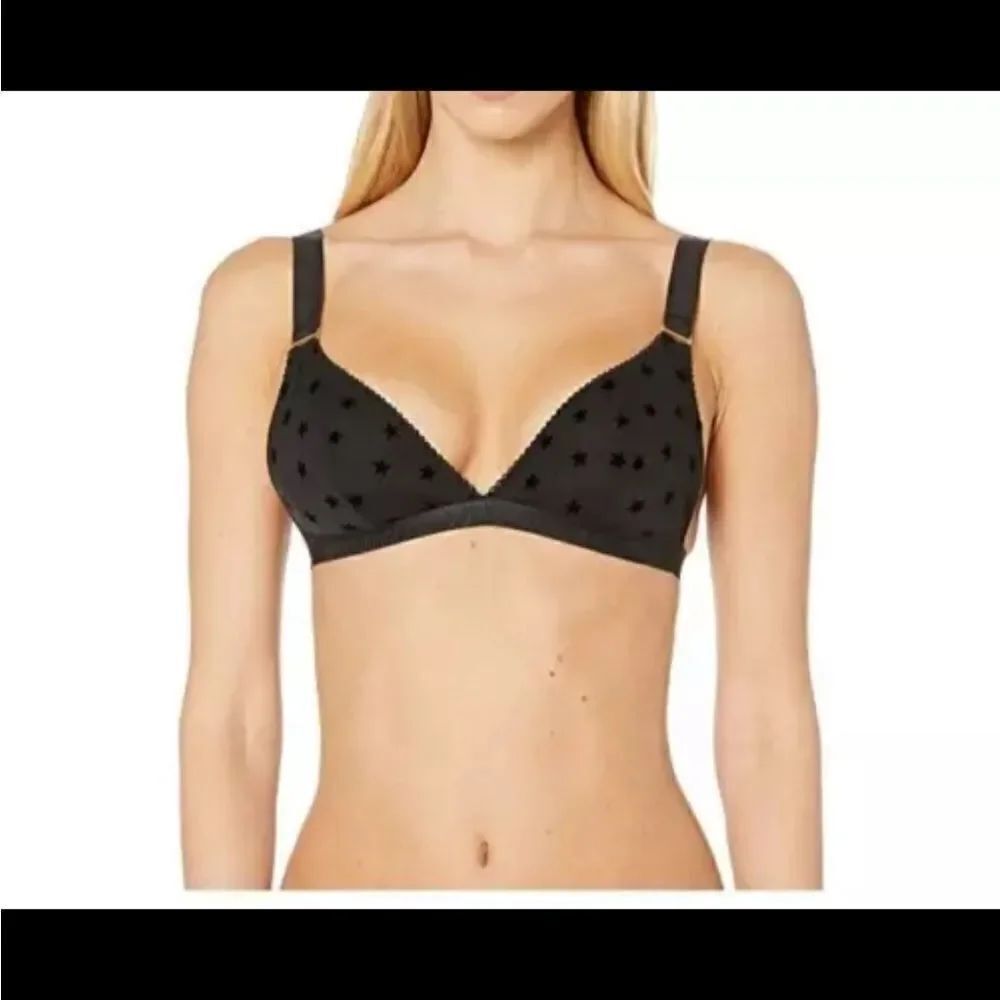 Stella McCartney Betty Twinkling Soft Cup Bralette Black Size Small